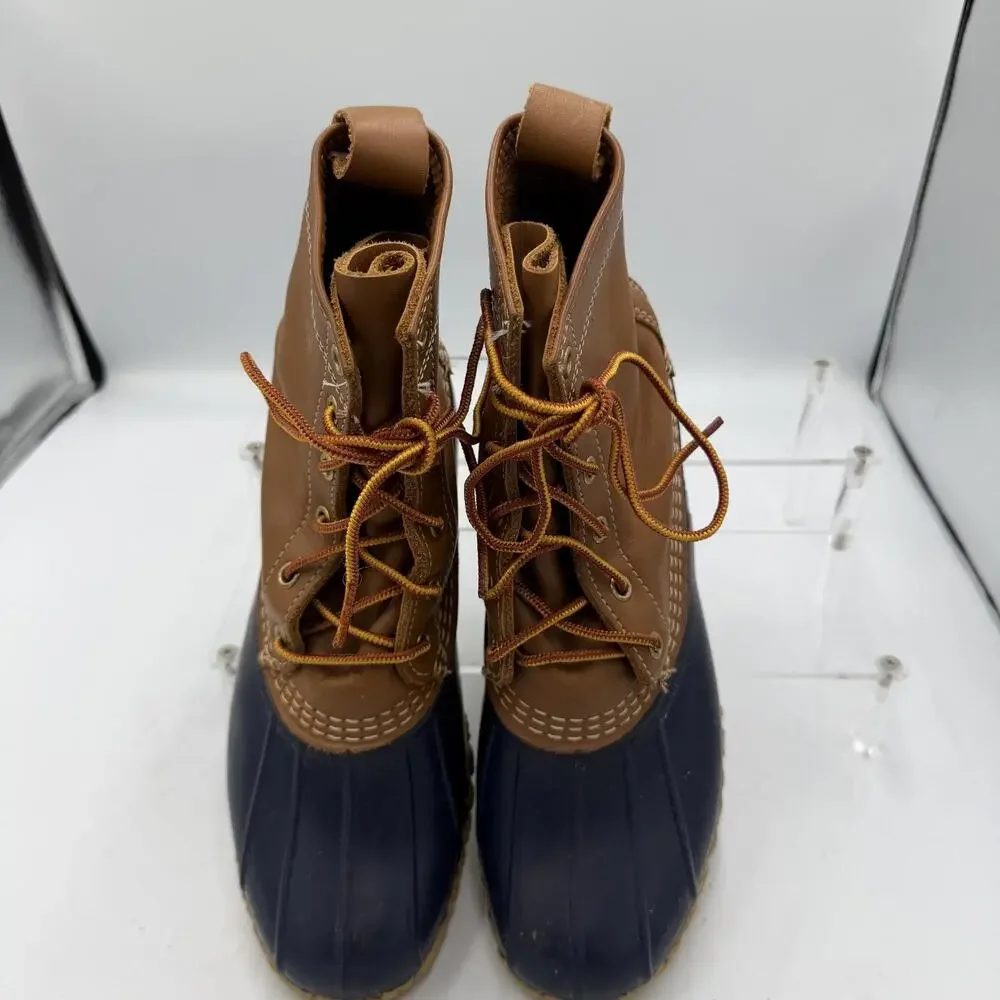L.L. Bean Bean Boots Mens Size 9.5 Brown Leather Duck Rain Boots Waterproof